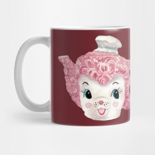 Pink Poodle Chef Teapot watercolor painting Mug